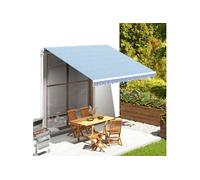 vidaXL Tissu de remplacement pour auvent 311918 Bleu et blanc 4x3,5 m