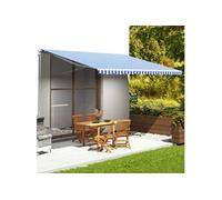 vidaXL Toile de remplacement pour store 5x3,5 m bleu et blanc 311922 Blanc G