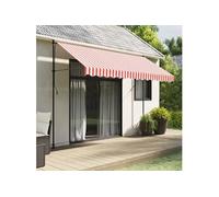 vidaXL Tissu de remplacement pour auvent – Voile d'ombrage imperméable à rayures rouge et blanc