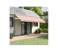 vidaXL Tissu de Remplacement pour Auvent, Voile d’Ombrage Imperméable, Toile de Store Jardin Patio Terrasse, Rayures Rouges et Blanches