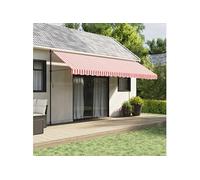 vidaXL Tissu de remplacement pour auvent 5 x 3 m rayé rouge et blanc
