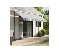 vidaXL Tissu de remplacement de cantonnière d'auvent 3,5 m rayé anthracite et blanc