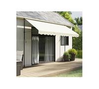 vidaXL Tissu de remplacement pour cantonnière d'auvent rayé crème 3,5 m