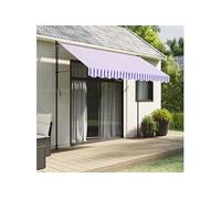 vidaXL Tissu de Remplacement de cantonnière d’auvent Rayure Bleu Blanc