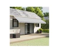 vidaXL Tissu de remplacement de cantonnière d’auvent rayé 6 m anthracite et blanc