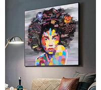 Verve Jelly Art mural sur toile représentant une femme afro-américaine abstraite Femme afro à tête explosive Poster mural nordique pour salon chambre à coucher décoration d'intérieur Sans cadre