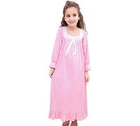 Verve Jelly Chemises de nuit pour filles Toddler Little Big Girl Kids Pyjamas longs de princesse,Rose 1,100,3-4 ans