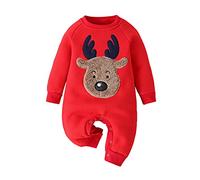 Verve Jelly Enfant En Bas âGe BéBé Fille GarçOn Ma PremièRe Barboteuse éLan Imprimé Combinaison Body à Manches Longues Tenues Rouge 74 6-9 Mois