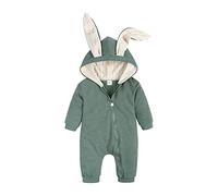 Verve Jelly Enfant en bas âge bébé garçons filles barboteuse mignon lapin body tenues à manches longues à capuche combishort combinaisons vêtements vert 80 9-12 mois