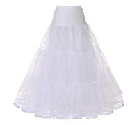 Verve Jelly Femmes Jupon Jupe Longue sous-Jupe Robes de soirée de Mariage Crinoline Demi-Slip A-Ligne étage Longueur Robe de mariée Blanc Grand/x-Grand