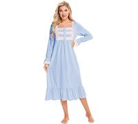 Verve Jelly Femmes maternité Livraison Travail Allaitement Chemise de Nuit Chemise d'hôpital vêtements de Nuit pour Allaitement vêtements de Nuit Sexy Chemise de Nuit Bleu Clair XL
