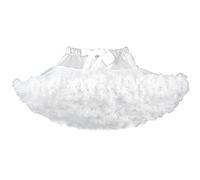 Verve Jelly Jupe de danse en tulle tutu de couleur unie pour bébé fille Jupe tutu en tulle superposé pour nouveau-né fille blanc L 8-10 T