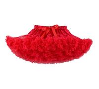 Verve Jelly Jupe tutu douce et lisse pour bébés filles avec couvre-couche jupe en tulle pour nouveau-né rouge M 5-7 T