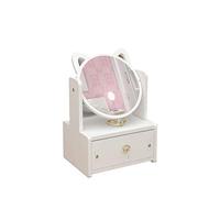 Verve Jelly Miroir de Maquillage avec tiroir, Organisateur de cosmétiques Multifonction, boîte de Rangement de Bijoux à 2 Couches, Miroir Rotatif à 360 degrés, Organisateur de tiroirs de Maquillage