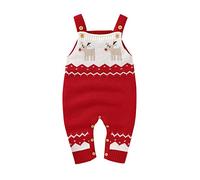 Verve Jelly Mon 1er Noël Toddler Nouveau-Né Infantile Unisexe Bébé Garçon Fille Barboteuse À Manches Longues Tricoté Body One Piece Combinaison Tenues Vêtements Rouge 5 90 6-12 Mois