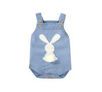 Verve Jelly Nouveau-né enfant en bas âge bébé garçon fille tricoté barboteuse infantile sans manches sangle body une pièce combinaison Pâques tenues vêtements bleu 73 0-3 mois