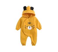 Verve Jelly Nouveau-né Infantile Bébé Combinaison Tenue Garçons Filles À Capuche Barboteuses Bouton Manches Longues Barboteuse Pantalon Dessin Animé Imprimé Vêtements Ensemble Tigre 0-6 Mois