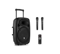 Vonyx Enceinte portable Verve38 800W Bluetooth 2 micros UHF sans fil Noir