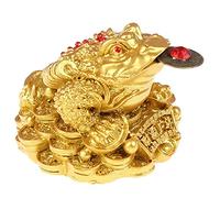 VERVEINE Linn Feng Shui Argent Crapaud Chanceux Fortune Richesse Chinois Golden Frog Crapaud pièce de Monnaie décor