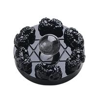 Very Beautiful Seven Star Array Colorful Obsidian Quartz Crystal Ball with Plate,White
