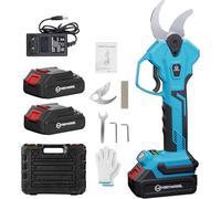 VERYMODEL Sécateur Électrique Sans Fil, 40mm avec 21V 2x4.0Ah mAh Sécateur Electrique Professionnel, SK5 Lame tranchante, Moteur Brushless, Sécateur Électrique pour Jardinage, Vigne, Arbre Fruitier