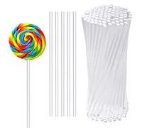 Vesaneae 100 Pièces Cake Pop Sticks, Bâtons de Sucettes, Bâtonnets pour Gâteaux, Bâtonnets pour Cake Pops, Bâtonnets de Sucettes en Acrylique pour Faire des Gâteaux, Bonbons, Chocolats, Cookies