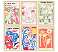 Vesaneae Lot de 6 Affiches Decoration Murale, Poster Art Mural Abstrait Floral Botanique, Tableaux, Posters et Arts Décoratifs, Sans Cadres, pour Salon, Chambre à Coucher, Salle à Manger, 30 x 21cm