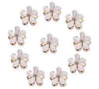 Vesaneae Mini Pinces à Cheveux en Diamant, Forme Fleur, Antidérapantes, Barrette Clip, Clips de Griffe en Métal, Décoratifs Pour Cheveux Fille (White)
