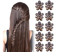 Vesaneae Mini Pinces à Cheveux en Diamant, Pinces à Cheveux Forme Fleur, Pinces à Cheveux Antidérapantes, Barrette Clip, Clips de Griffe en Métal, DéCoratifs Pour Cheveux, Pince Cheveux Fille (black)