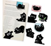 Vesavifaka 10 Pièces Marque-Pages Magnétiques Chat, Signet Adorable avec Chats Noirs, Marque-Pages Magnétiques pour Femmes Enfants, Élèves et Enseignants, Clips de Pages pour Livres École Bureau