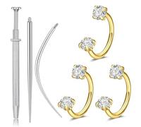 Vesavifaka 18G Fer à Cheval Piercing Nasal pour Femmes Bijoux de Piercing Septum Anneau Nasal, Acier Chirurgical hypoallergénique Anneau Nez, Clou Nasal, Piercing Narine Tire-Bouchon Or Rose Anneaux