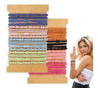 Vesavifaka 32 pièces Bracelet Cheveux Boho Femme, Sans dommage Élastiques Bracelets, Accessoires Cheveux Doux Marron pour Filles et Femmes, Jolis Élastiques pour Cheveux Épais ou Fins