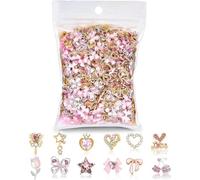 Vesavifaka 48 pièces Charms pour ongles, Charms à ongles, Set de strass avec gemmes pour ongles, Charms 3D et gemmes pour nail art, Accessoires de nail art strass