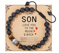 Vesavifaka Bracelet hématite Cadeaux pour Hommes Ados garçons, idée Cadeau pour Fils, adapté comme Cadeau de Fin d'études, pour 18ème Anniversaire, Noël, Petit Cadeau pour Le Calendrier de l'Avent