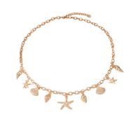 Vesavifaka Collier Femme en Or, Collier Coquillage avec Pendentif Étoile de Mer, Bijoux Boho, Choker Femme, Bijoux Coquillage Ajustable pour Été et Vacances à la Plage