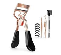 Vesavifaka Wimpernzange pour le soulèvement et le recourbement, outil de maquillage professionnel en acier inoxydable avec brosse à cils, peigne à cils à poignée ergonomique & 6 coussinets de