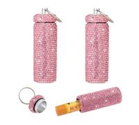 Veseek Lot de 2 porte-rouges à lèvres en métal pour baume à lèvres, gloss à lèvres, étui de rangement mignon pour femme (rose)