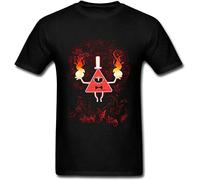 VesFy Gravity Falls Bill Cipher Playing with Fire T Shirt for Men Arge Size XXL