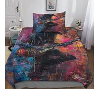 VesFy Guitare pour Adultes Et Enfants 3D Imprimé Musiqueal Instrument Housse De Couette Housses De Couettes E avec Fermeture À Glissière avec Taies Microfibr Parure De Lit 2 Pièces Single（135x200cm）