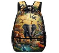 VesFy Sac À Dos art jungle Pour Enfant Cartable Animaux Sac D'école Sac Ecole Sac De Livre Pour Enfants Adolescents One Size