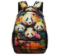 VesFy Sac À Dos Art Panda Cartable Enfant Animaux Sac D'école Sac De Voyage Sac De Livre Pour Garçons Filles One Size