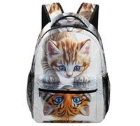 VesFy Sac À Dos Chat et tigre Cartable Enfant Animauxs Sacs D'école Sac Ecole Sac De Livre Pour Garçons Filles Adolescents One Size