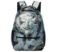 VesFy Sac À Dos Garçons loup blanc Cartable Animauxs Sacs D'école Sac Ecole Sac De Livre Pour Garçons Et Filles One Size
