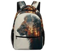 VesFy Sac À Dos Lion cool Pour Enfant Cartable Animal Sacs D'école Sac Ecole Sac De Livre Pour Ado Enfant One Size
