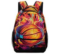 VesFy Sac A Dos Pour Garçon Flamme basket Cartables Enfants Sport Sacs D'école Sac Ecole Sac De Livre Pour Garcon Filles One Size