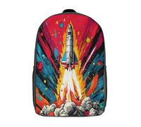 VesFy Sac A Dos Pour Garçon fusée de dessin animé Cartables Enfants Explorer l'univers Sacs D'école Sac De Voyage Sac Scolaire Pour Enfants, Garçons Filles Adolescents 17inch