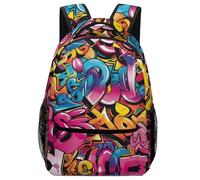 VesFy Sacs À Dos Art Graffiti Cartables Enfants Motif créatif Sacs D'école Sac Ecole Sac De Livre Pour Garcon Filles One Size