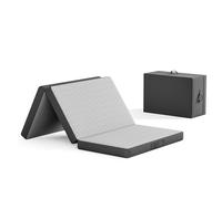 Vesgantti Matelas Pliable 140x190x10 cm avec Sac de Transport, Matelas d’Appoint Adulte en Mousse à Mémoire de Forme Gel, Lit Pliant pour Camping, Voyage, Voiture et Invités, Gris