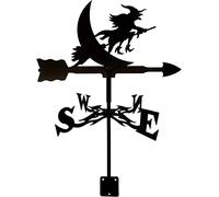 VESIC Weathervanes for Sheds Metal Stainless Steel Weather Vane with Metal Bracket Wind Direction Indicator, for Outdoor Farm Garden Backyard Decor (The Witch and The Moon)