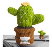 Vesidoloy Cactus Crochet Positif - en Pot au Crochet Motivante | Décor Cactus pour Méditation Adultes et Collectionneurs d'Artisanat